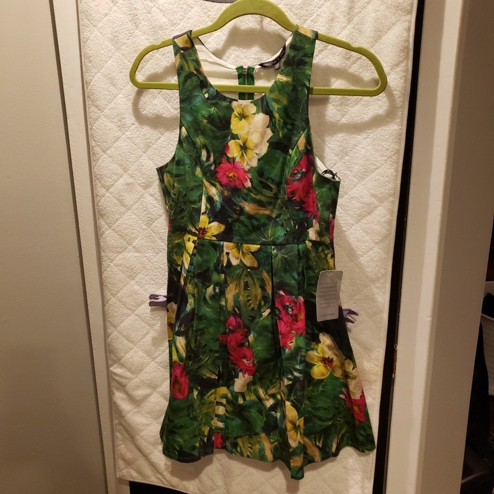 Floral fit and flare mini dress